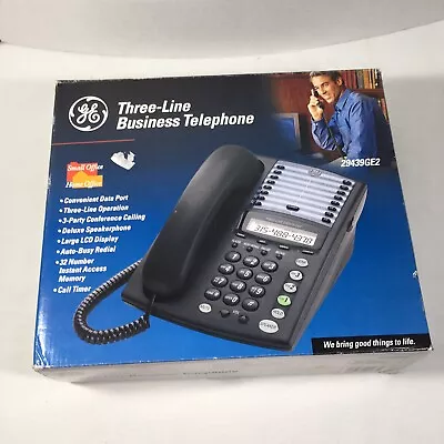 GE Three 3 Line Business Phone LCD Display Redial 29439GE2 - New Open Box • $54.88