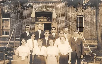 Hagerstown Indiana PM~High School Class Pic~Burkey Bros Studio Muncie~1911 RPPC • $19