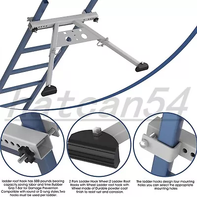 Universal Ladder Stabiliser Standoff Roof Hook Kit STEEL Roof Gutter Holder Tool • £42.99