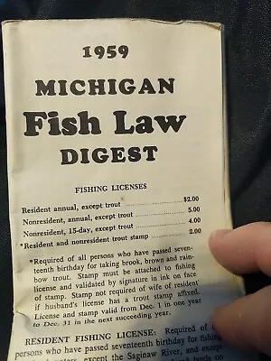 Vintage Michigan Game And Fish Law Digest 1959 • $4