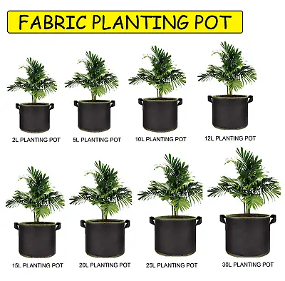 New Fabric Planting Pot Breathable Plant Container Grow Bag Root Boosting  • £4.75