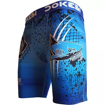 Dokebi Shark BJJ Compression Shorts - Blue • $47.99