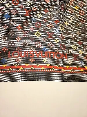 Sale LARGE COLORFUL Silk LOUIS VUITTON Paris Scarf  36  By 69  New  • $125