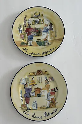 Set Of 2 VGC Williams-Sonoma FRENCH CHEFS Cuisine Small (Salad) Plate. 7.75” • $24.99