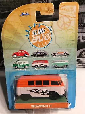 Jada Toys - Volkswagen Bus T1 W/ Black Flames - 2022 Punch Buggy Orange White . • $6.99