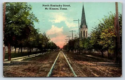 Postcard TX McKinney Rare View North Kentucky Street Dirt Road Duke Ayres F9 • $25.97