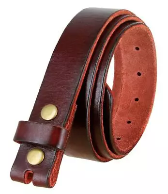 Casual Jean Belt Genuine Full Leather Vintage Belt Strap 1-1/8  Wide Snap On • $18.95