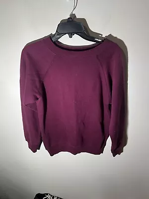 Vintage 1990s Hanes Comfortblend Burgundy Blank Crewneck Sweatshirt Size Small • $13.50