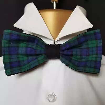 Black Watch Tartan Scottish Scot Bow Tie Hair Bow Prom Bowtie Dickie Hogmanay • £9.99