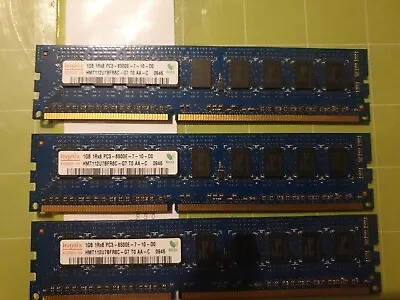 3x1GB Hynix HMT112U6BFR8C-G7 N0 AA-C PC3-8500U DDR3 Non-ECC Desktop Memory RAM • £4.99