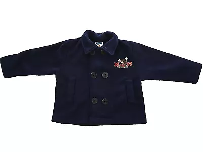 Micky Mouse Polyester Coat 2t Navy Blue Vintage • $40