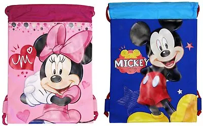 (2ct) Mickey & Minnie Mouse Drawstring Backpack - Large Drawsting Bag • $10.99