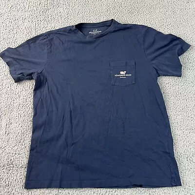 Vineyard Vines T Shirt Mens Small Short Sleeve Charleston Whale Pocket Blue • $12.99