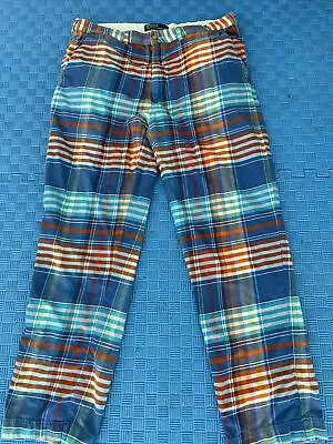 VINTAGE Polo Ralph Lauren India Madras Plaid Pants Sz 36x31 • $39