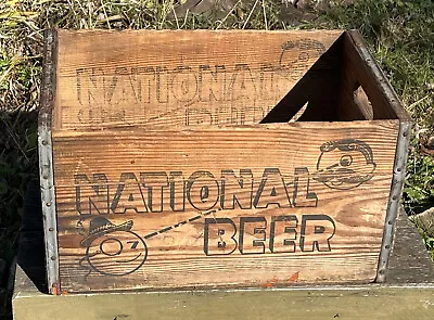 Vtg 1940s National Bohemian Beer Wood Beer Crate Box Baltimore MD Mr. Boh • $125