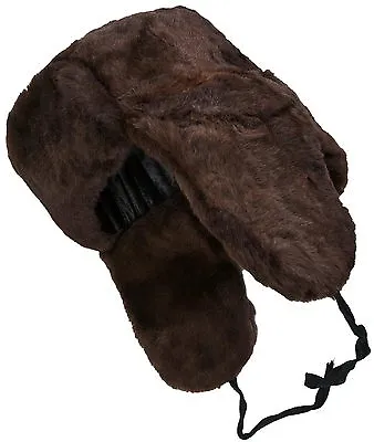 Dark Brown Sheepskin Ushanka. Lambskin Russian Winter Hat With Earflaps. Warm! • $99.95