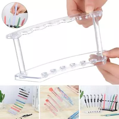 £4.68 • Buy Display Organizer Stand Nail Brush Holder Acrylic Pen Holder Makeup Brush Rack