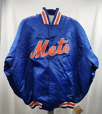 New York Mets Satin Bomber Jacket COOPERSTOWN Majestic MLB Collection ADULT • $274.99