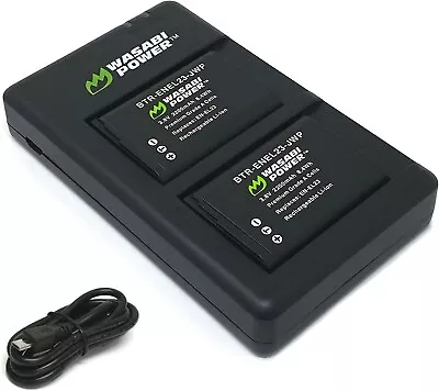 EN-EL23 Battery Wasabi Power X 2 & Micro USB Dual Slot Charger For Nikon EN-EL23 • $79.90