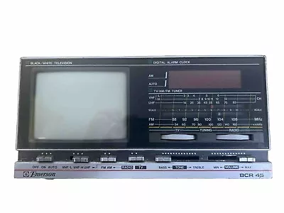 Vintage 1984 Emerson Mini Portable TV Radio Alarm Clock BCR 45 • $59.95