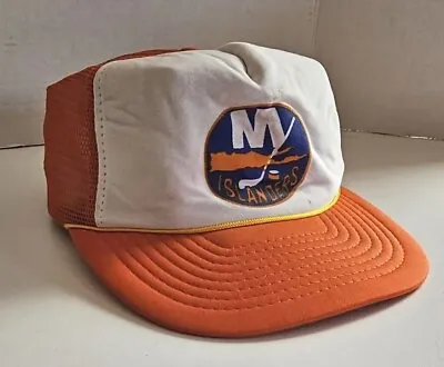 Vintage ADJ Trucker Snapback New York Islanders Hockey Long Island Hat Used • $26