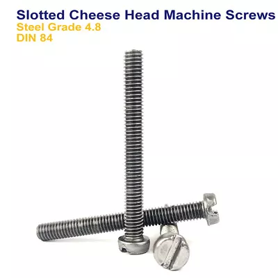 M4 M5 M6 Slotted Cheese Head Machine Screws Steel Grade 4.8 - Din 84 • £2.49