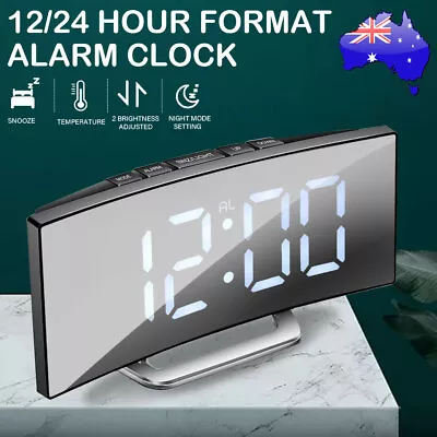 Large Led Digital Clock Kids Bedside Table Alarm Clock Temperature Time Display • $17.95