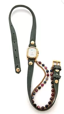 La Mer Collections Gold/ Sage Chateau Beaded Wrap Watch 1524 • $165.90