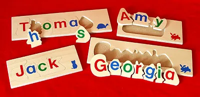 Children's NAME JIGSAW PUZZLE 7-11 LETTERS Personalised Educational Wooden Toy  • £14