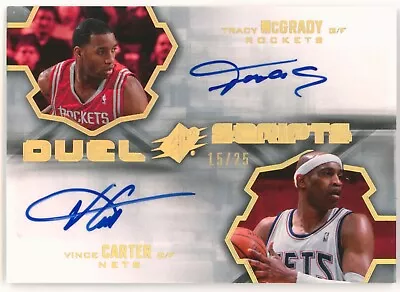 2007-08 Upper Deck Spx Dual Auto Tracy Mcgrady Vince Carter Duel Scripts /25 • $799.99