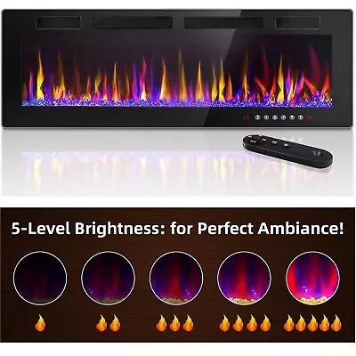 72'' Electric Fireplace Ultra Thin Recessed Wall Mounted Fireplace Heater • $349.99