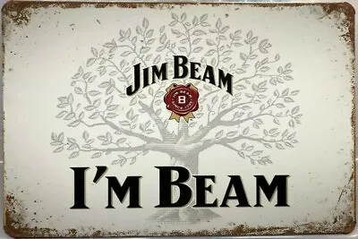 Jim Beam Rustic Vintage Metal Tin Signs Man Cave Shed & Bar Sign • $9.99