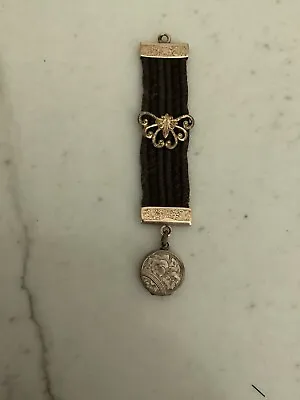 Antique Victorian Mourning Hair Jewelry Fob With Very Small Photo Cases • $175