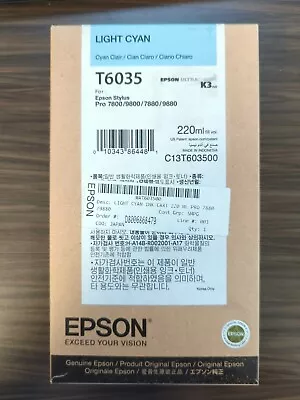 Epson T6035 Cyan UltraChrome Ink Cartridge For Stylus Pro 7800 9800 7880 9880 • $50