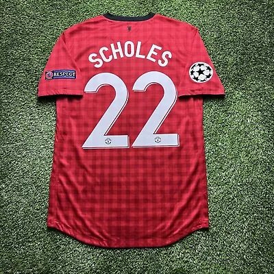 2012 2013 Manchester United Scholes Jersey Shirt Kit Red Home Medium M Nike UCL • $132.46