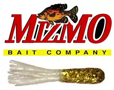 Mizmo Tubes Crappie Panfish 1.5 Inch Dusters 11305 Gold Glitter Pearl White Tail • $5.99