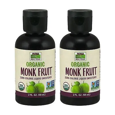 2x NOW Foods Monk Fruit Liquid Organic 2 Fl Oz FreshFREE US SHIPPING • $24.02