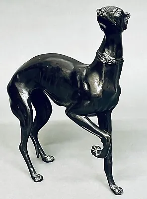 Stunning Vintage Large Size Of Whippet Italian Greyhound Bronze Figurine • $400