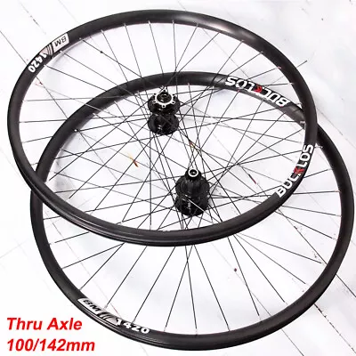 27.5/29  MTB Wheelset Thru Axle Disc Brake Clincher Bike Wheels Fit Shimano HG • $291.49