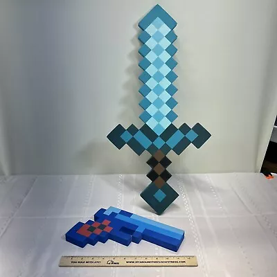 Minecraft Foam Diamond Sword 24   Think Geek - Bonus Minecraft Gun • $19.99