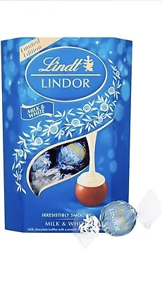 Lindt Lindor Milk And White Chocolate Truffles Box - Approx 16 Balls 200 G • £5.95