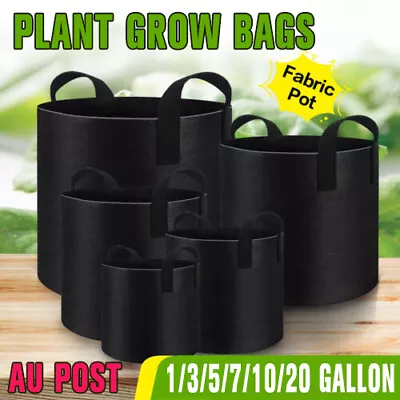 $21.14 • Buy BULK Fabric Plant Grow Pots Breathable Vegetable Planter Bags 3/5/7/10/20 Gallon
