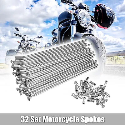 32 Set 18  Spokes Motorcycle Wheel Spoke With Nipples For Honda CRF250R 04-15 • $36.54
