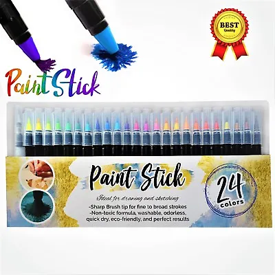 $15.95 • Buy Watercolor Brush Pens 24 Paint Markers With Flexible Brush Tips Professional Set