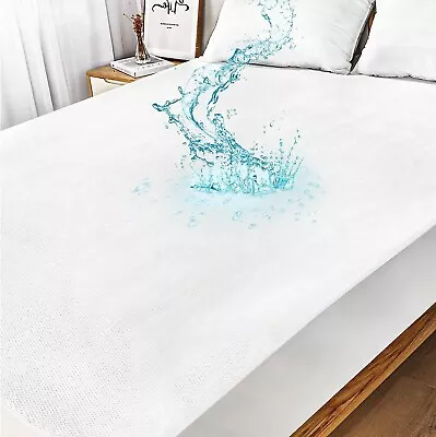 Bamboo Fabric Waterproof Mattress Protector Queen Size Mattress Cover 60  X 80 • £19.99