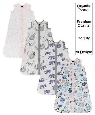 Baby Sleeping Bag 1.5 Tog Organic Cotton Premium Wearable Blanket 06121824m • £11.99