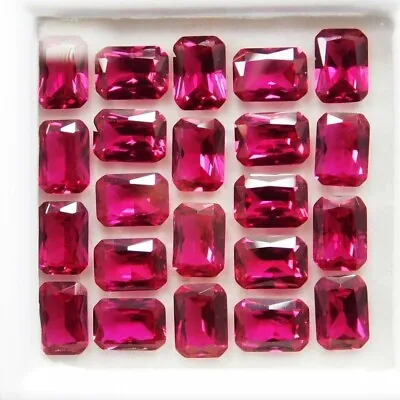 9 PCS Natural Red Ruby Loose Gemstone Certified Emerald Shape Lot • $7.61