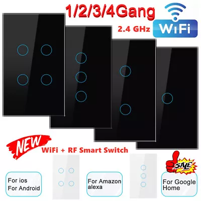 WiFi Switch Smart Home Touch RF Light Wall Panel For Alexa For Google 1/2/3 Gang • $15.95