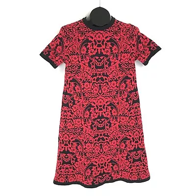 M By Missoni Floral Jacquard Mini Dress Women's 44 IT / 12 US Red Black Stretch • $94.49