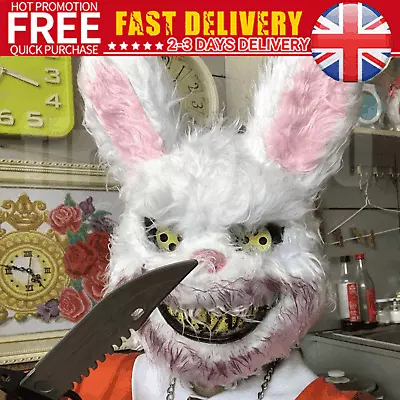 Horror Creepy Bunny Rabbit Killer Mask For Halloween Cosplay Party Costume Prop • £5.91